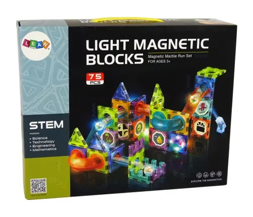 Glowing Slide For Balls Magnetic Blocks 75 Elements