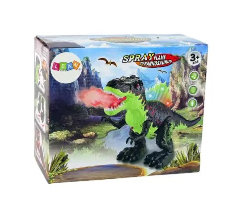 Dinosaur Breathes Fire Steam Lights Battery Green Dinosaur Breathes Fire Steam Lights Battery Green