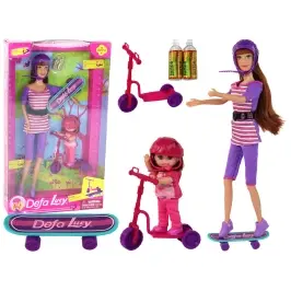 Lucy Doll Set Purple Scooter Skateboard Helmets Lucy Doll Set Purple Scooter Skateboard Helmets