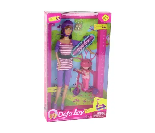 Lucy Doll Set Purple Scooter Skateboard Helmets Lucy Doll Set Purple Scooter Skateboard Helmets