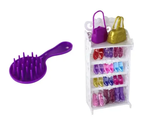 Lucy Doll Purple Glitter Dress Set Shoes