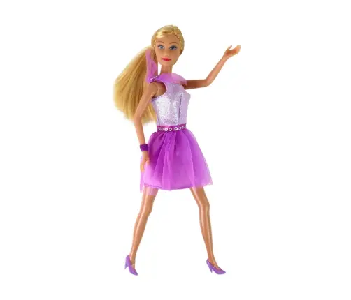 Lucy Doll Purple Glitter Dress Set Shoes