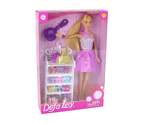 Lucy Doll Purple Glitter Dress Set Shoes