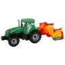 Green Tractor with Orange Cultivator for Kids