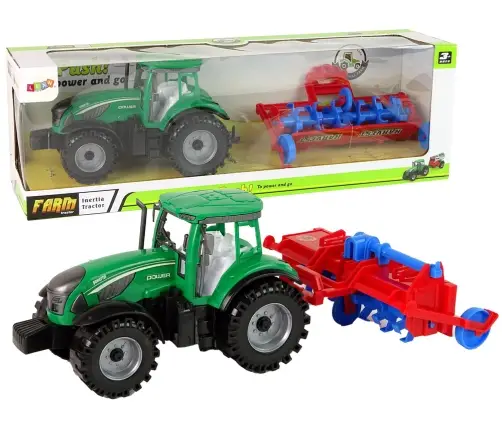 Tractor With Plough Friction Drive Red