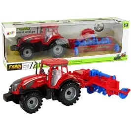 Red Tractor with Plough Friction Drive
