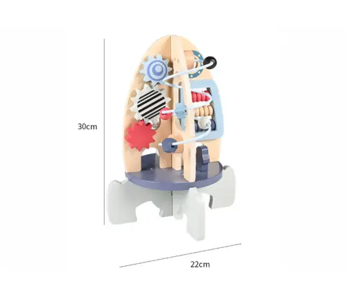 Wooden Racket Educational Beads Gears Wooden Racket Educational Beads Gears