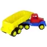 Large Car with Trailer 45cm Yellow