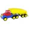 Large Car with Trailer 45cm Yellow