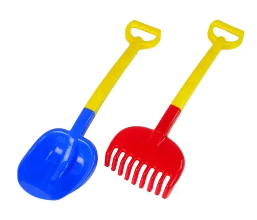 Shovel and Rake Large Bicolour Sand Set