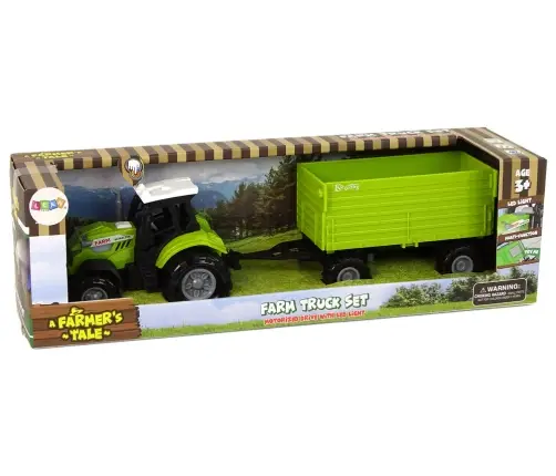 Farm Tractor with Trailer Lights Sounds Green