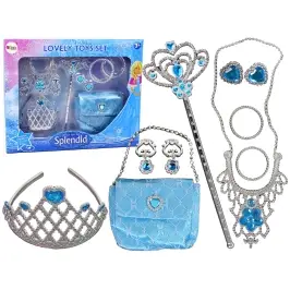 Set for Little Princess Blue Crown Carnival Ball + Accessories.