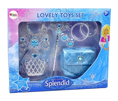 Set for Little Princess Blue Crown Carnival Ball + Accessories.