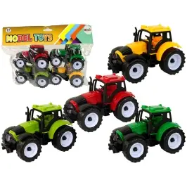 Set of Agricultural Tractors Farm 4 Colorful Pieces