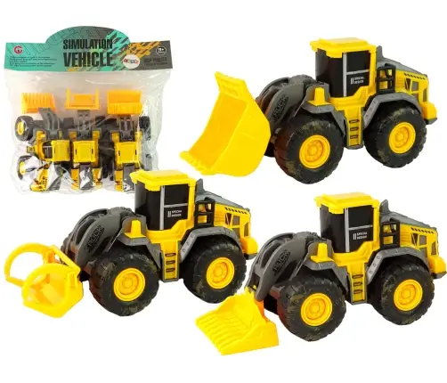 Set of Construction Vehicles 3 Yellow Models Set of Construction Vehicles 3 Yellow Models