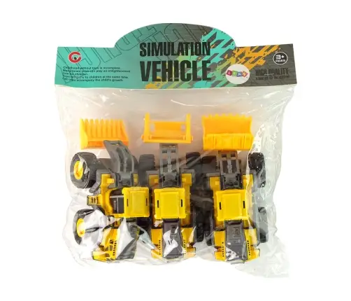 Set of Construction Vehicles 3 Yellow Models Set of Construction Vehicles 3 Yellow Models
