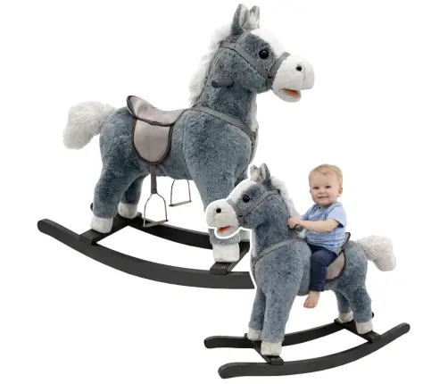 Rocking Horse 74 cm Gray Tones
