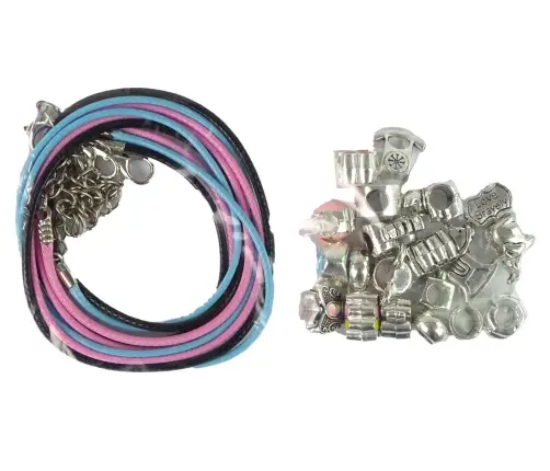 Set of Bracelets, Chains and Coloured Jewellery Beads Set of Bracelets, Chains and Coloured Jewellery Beads