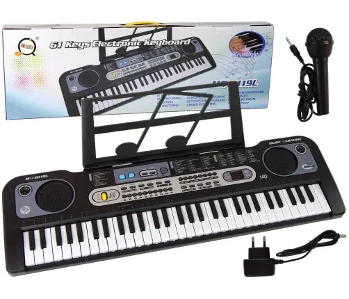 Keyboard with Microphone Musical Instrument Black
