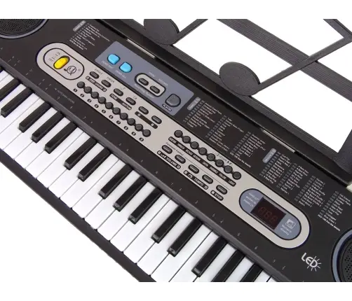 Keyboard with Microphone Musical Instrument Black