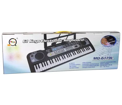 Keyboard with Microphone Musical Instrument Black
