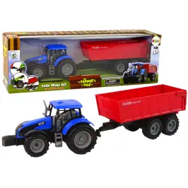 Tractor with Trailer Agricultural Vehicle Farm Blue Tractor with Trailer Agricultural Vehicle Farm Blue