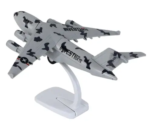 Military Gray Camo UNITED Airplane Figurine HW-605 Military Gray Camo UNITED Airplane Figurine HW-605