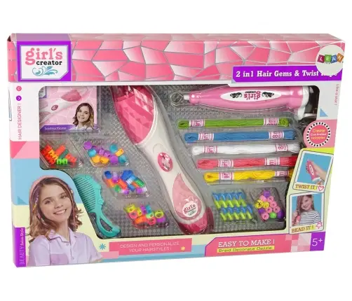 2 in 1 Hair Braiding Kit Beads