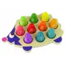Wooden Educational Hedgehog 10 Colorful Pawns