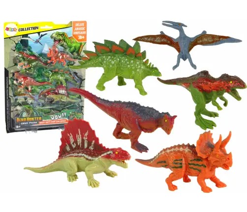 Set of Dinosaur Figurines 6 pieces Colorful