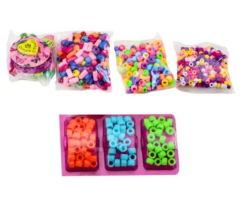 Set of beads in a jar for creating jewelry 3in1