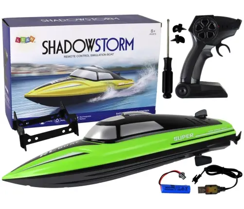 Remote Controlled Motorboat R/C 2.4G 20-25km/h Green