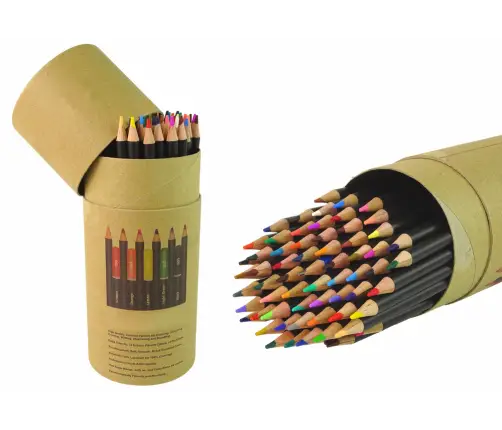 Set of crayons in a tube, sharpener, eraser, 74 pcs.