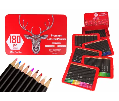 Little Artist's Set in a Metal Container, Crayons, 180 pcs.