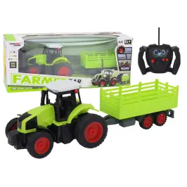 Radiovadāms traktors ar piekabi ar pulti Green
