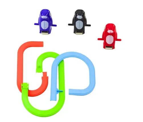 Funny Penguin Race Racer Ice Slide Track Kids Toy Lights Sounds