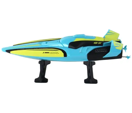 RC Water Boat 2.4G Yellow-Turquoise Waterproof Remote Control