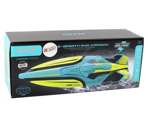 RC Water Boat 2.4G Yellow-Turquoise Waterproof Remote Control