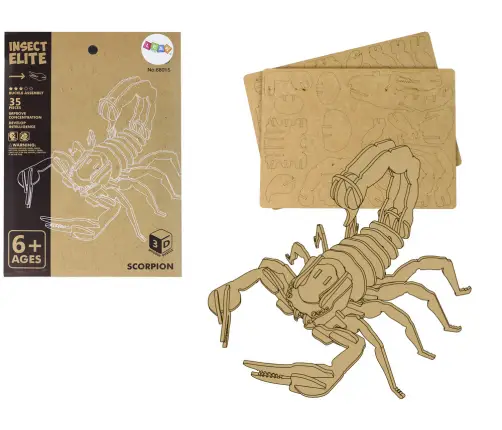 Wooden 3D Scorpion Puzzle Educational Assemblage 35 Pieces