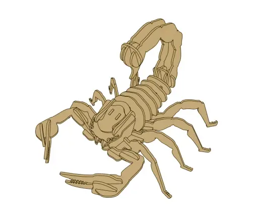 Wooden 3D Scorpion Puzzle Educational Assemblage 35 Pieces