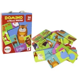 Logic Game Double-Sided Domino Animals Puzzle 10cm x 5cm 28 Pieces.