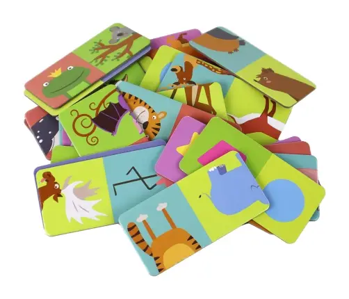 Logic Game Double-Sided Domino Animals Puzzle 10cm x 5cm 28 Pieces. Logic Game Double-Sided Domino Animals Puzzle 10cm x 5cm 28 Pieces.