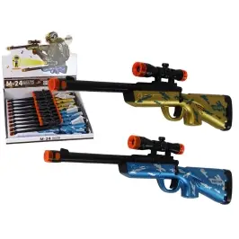 Small Rifles Pistols Sound Lights Movable Barrel Blue Gold