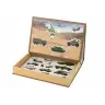 A set of educational magnetic puzzles with a land war motif