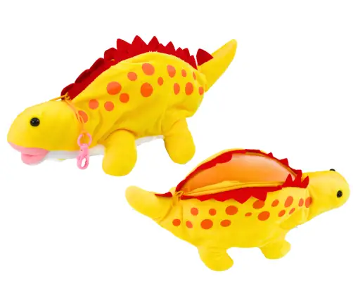 Plush Dinosaur Pencil Case Storage Box Pendant Yellow
