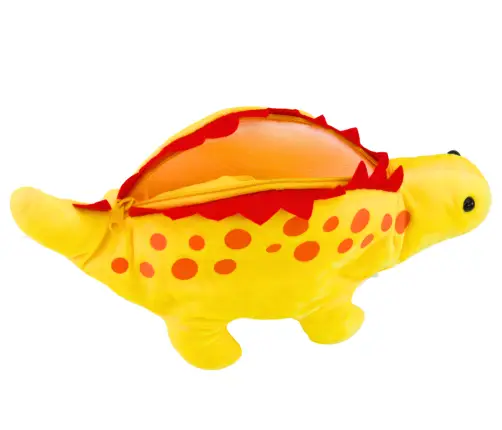 Plush Dinosaur Pencil Case Storage Box Pendant Yellow