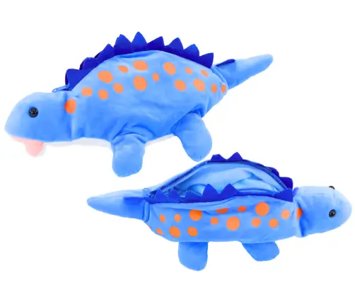 Plush Dinosaur Pencil Case Storage Box Pendant Blue