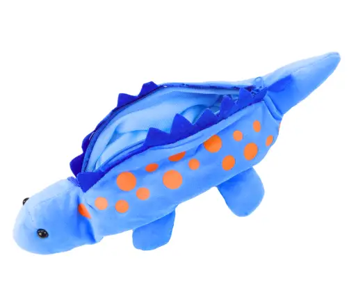 Plush Dinosaur Pencil Case Storage Box Pendant Blue
