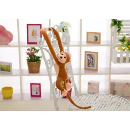 Plush Monkey Mascot with Sound, Dark Brown 60 cm