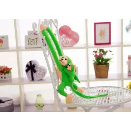 Plush Monkey with Baby Mascot Green 70 cm